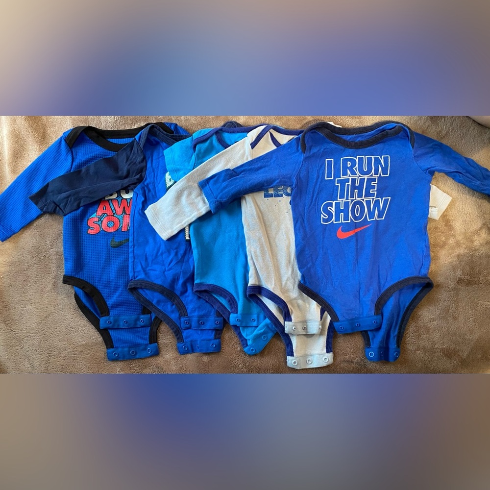 Nike 5PACK baby boys onesies blue 6/6-9m